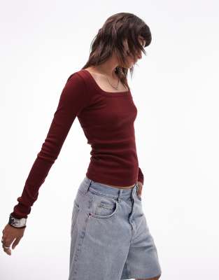 Haut Topshop à Manches Longues Rayé Multicolore - Taille 8, Coton - Neuf Sans étiquettes