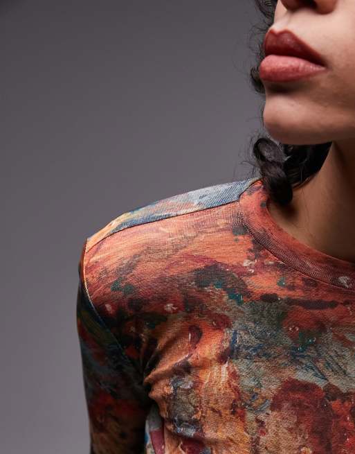   Topshop - Top manches longues avec imprimé National Gallery Adolphe Monticelli sous licence - Multicolore, 3 de 4