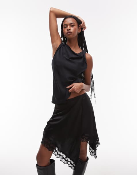 Topshop - Top sans manches à bretelles torsadées - Noir - view 1