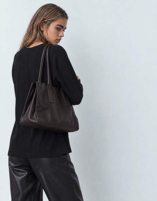 Topshop top skater a maniche lunghe con scollo a V nero, 6 di 8