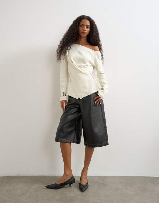 Topshop top torsadé en maille cintré ivoire, 2 de 4