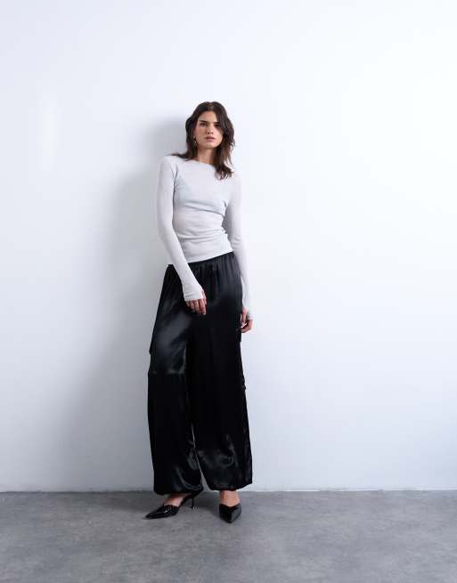Topshop - Top transparent effet métallisé à manches longues - Argenté, 2 de 4