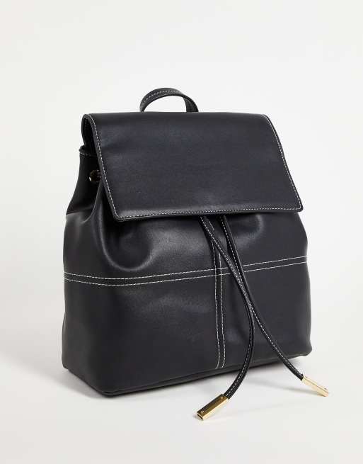 Topshop topstitch backpack in black | ASOS