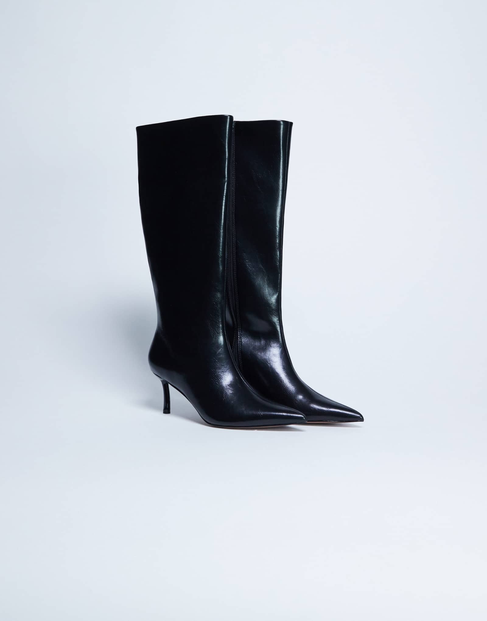 Черные сапоги до колена с острым носком от Topshop Tori