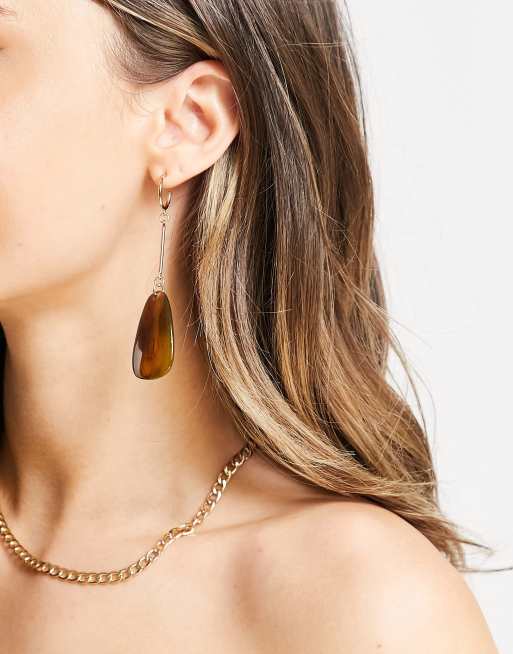 Tortoise shell earrings topshop sale