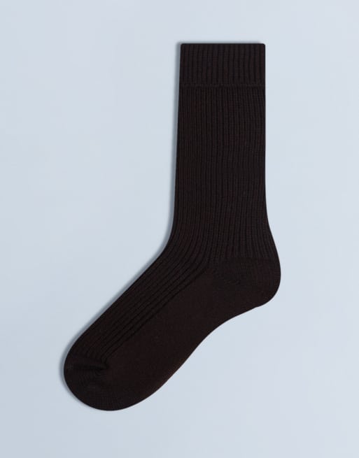 Topshop - Tot - Chaussettes côtelées pour bottes - Chocolat