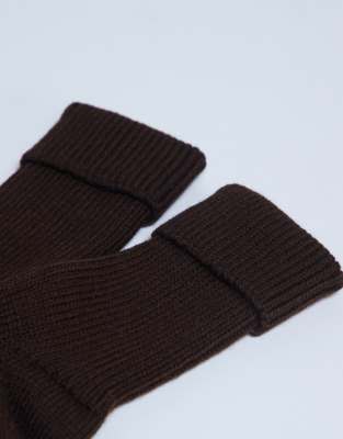 Topshop Tot Ribbed Boot Socks In Brown
