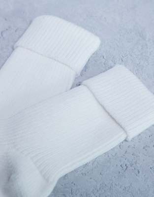 Topshop Tot Ribbed Boot Socks In White