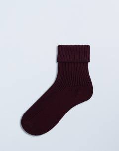 Tot ribbed cosy boot sock in burgundy