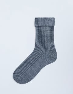 Tot ribbed cosy sock in grey