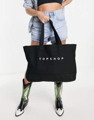 Topshop tote bag in black