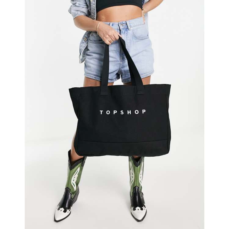 Topshop tote bag in black