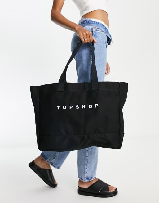 Topshop tote bag in black