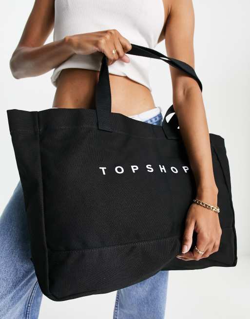 Topshop black cheap tote bag