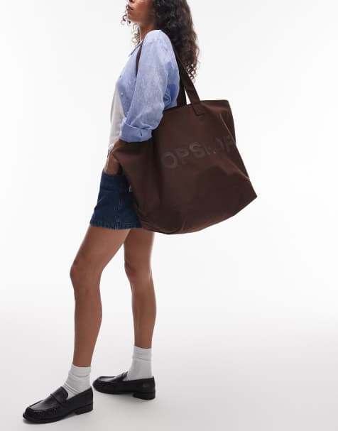 Topshop tote bag in brown - view 1