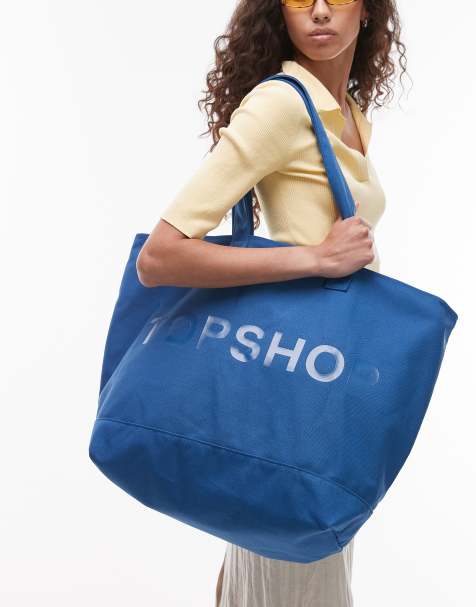 Topshop tote bag in cobalt blue - view 1