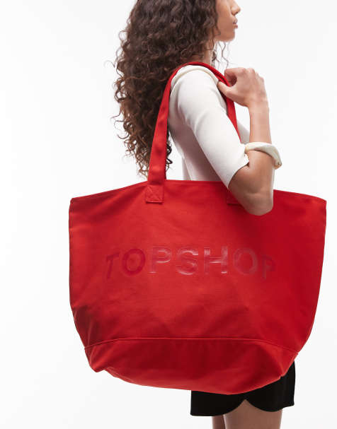 Topshop tote bag in red - view 1