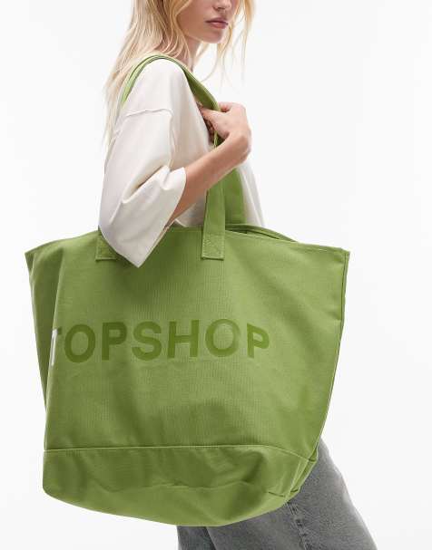 Topshop - Tote tas in groen - view 1