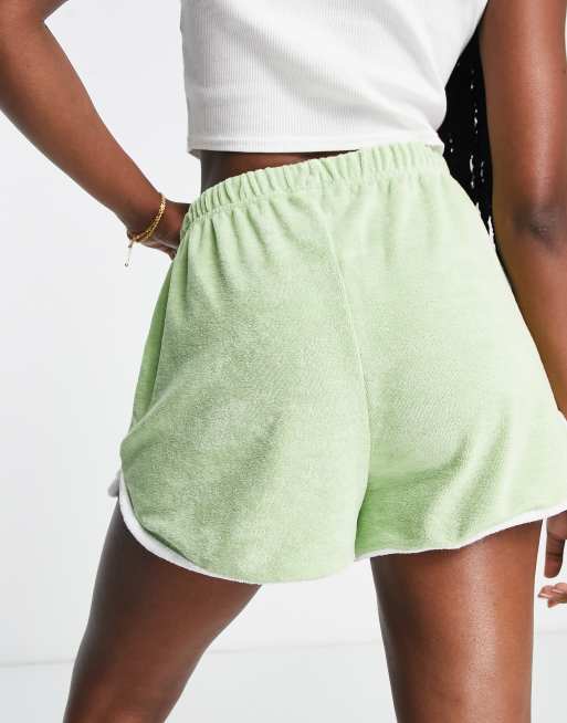 Topshop hot sale green shorts