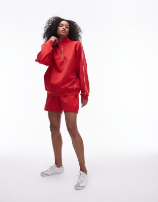 Topshop Track Shorts In Red - Part Of A Set