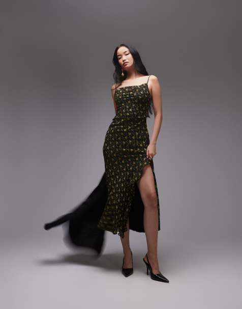 Topshop – Trägerkleid mit Rüschen und Vintage-Blumenmuster - view 1