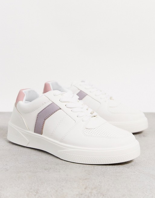 Topshop trainers with lilac panel in white