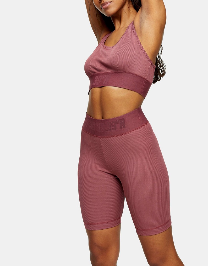 Topshop – Träningskläder – Rosa leggingsshorts-Pink