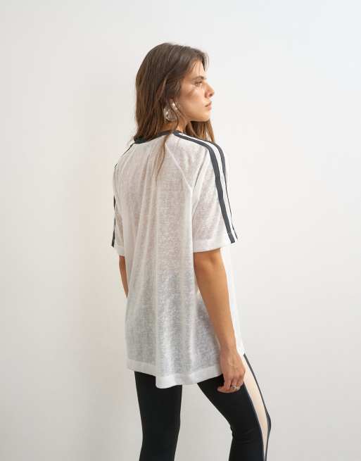 Topshop transparentes Slub-Grafik-T-Shirt in Ecru, 4 von 4
