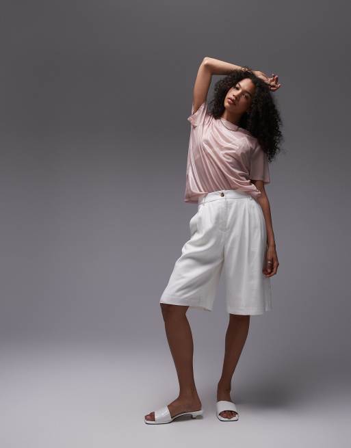 Topshop – Transparentes T-Shirt in Metallic-Rosa, 3 von 4