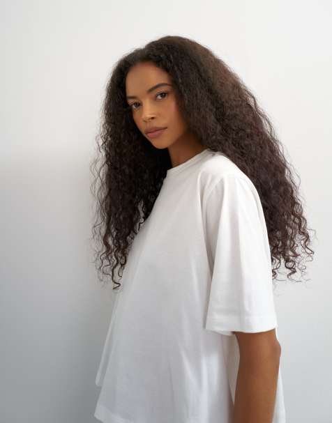 Topshop trapez-t-shirt i naturvit - view 1
