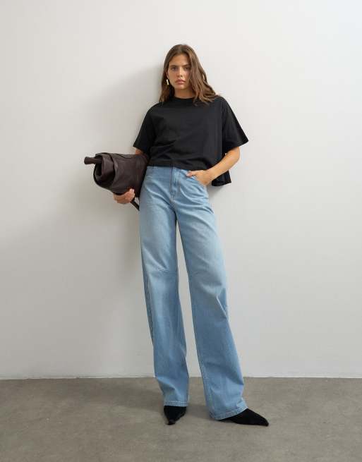 Topshop trapeze tee in black, 3 of 4
