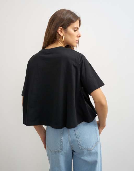 Topshop trapeze tee in black, 4 of 4