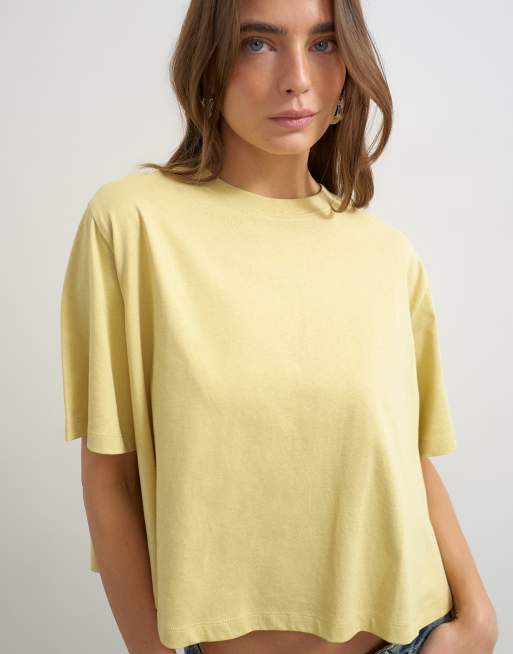 Topshop trapeze tee in yellow, 4 of 4
