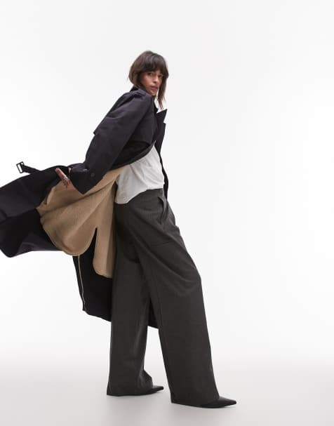 Topshop - Trench 2in1 in pile borg color antracite - view 1
