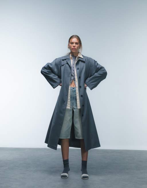 Topshop - Trench-coat ajusté - Anthracite