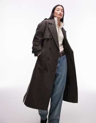Topshop - Trench-coat classique à ceinture - Multicolore