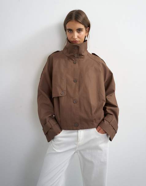 Topshop - trench corto marrón - view 1