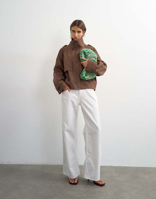 Topshop - Trench corto marrone, 2 di 4
