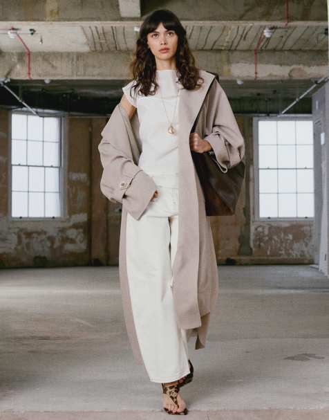 Topshop - Trench élégant coupe oversize épurée avec emmanchures basses - Taupe - view 1