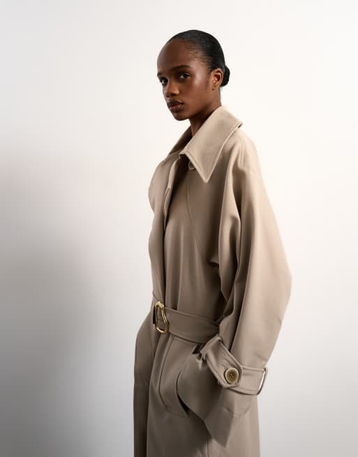 Topshop - Trench élégant coupe oversize épurée avec emmanchures basses - Taupe, 3 de 4