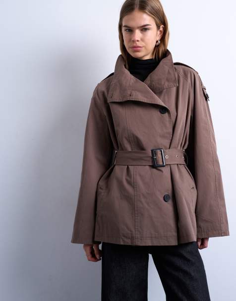 Topshop - Trench medio marrone - view 1