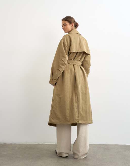 Topshop trench oversize à col cheminée camel, 3 de 4