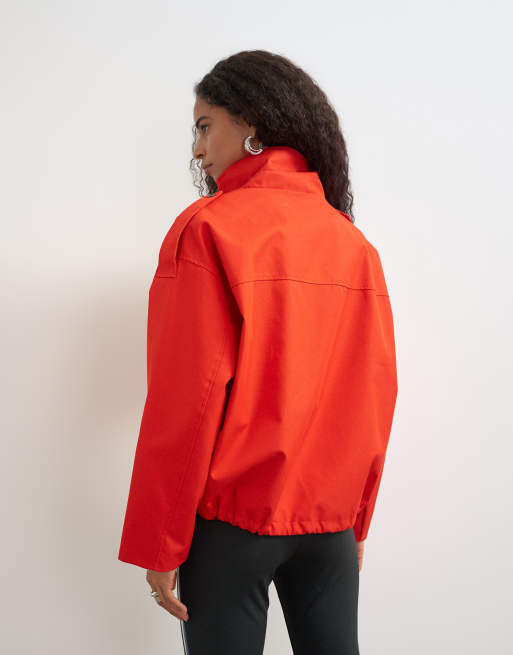 Topshop trenchcoat med ballongfåll i rött, 3 av 4