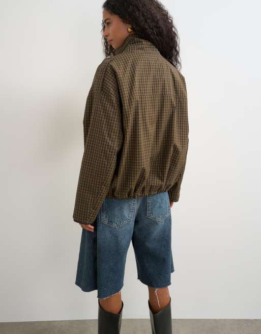 Topshop trenchcoat med ballongfåll i rutigt, 4 av 4