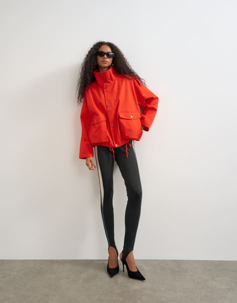 Topshop Trenchcoat mit Ballonsaum in Rot - view 1