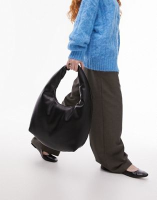 Topshop Tria puffy tote bag in black - ASOS Price Checker