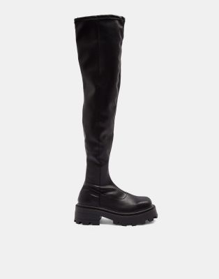 black thigh high boots