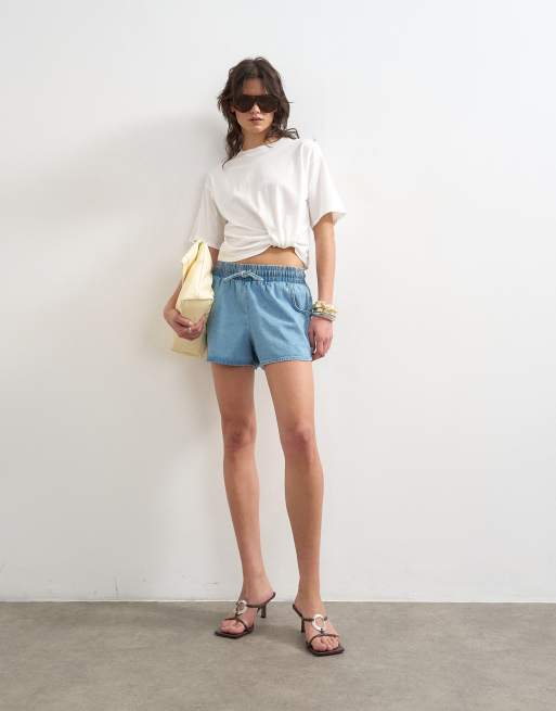 Topshop tuck hem boxy tee in ivory, 4 of 4