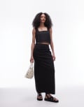 [Topshop] Topshop tuck side column midi skirt in black (part of a set) 4 Black