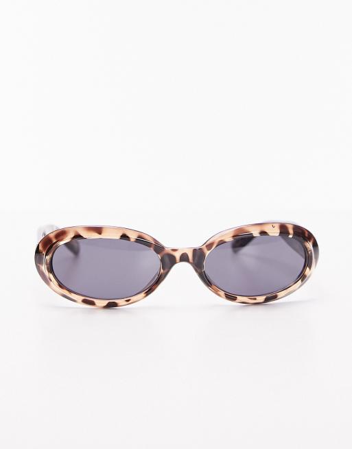 Topshop – Tulip – Abgerundete, ovale Sonnenbrille in Schildpatt-Optik, 3 von 4